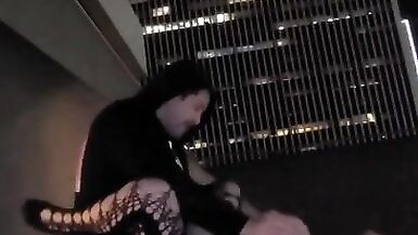 Balcony Fun with Latina Trans GF - 9 image