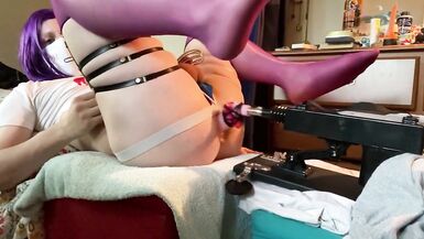 Caged Orgasm for Femboy Rammed by Fucking Machine - 12 image