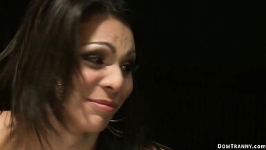 Shemale sucks cock through glory hole - 3 image