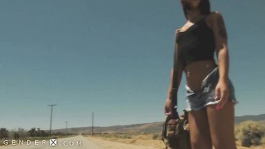 GenderX - Trans Hitchhiker Khloe Kay Picked up & Fucked on Highway - 2 image