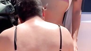 Navajo Shemale Sharnell Dupree Fucks INFR Cowboy Outdoors - 3 image