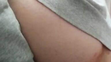 Femboy in Rainbow Thighhighs and Chastity Cage uses 6 Inch Dildo in the Ass - 2 image