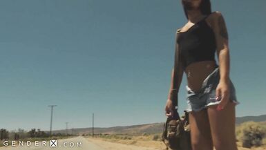 GenderX - Trans Hitchhiker Khloe Kay Picked Up & Fucked