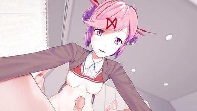 Alt. Doki Doki Futa Club: Futa Natsuki Sladké Kurva s Futa Yuri | Taker POV - 13 image