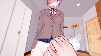 Alt. Doki Doki Futa Club: Futa Natsuki Sladké Kurva s Futa Yuri | Taker POV - 2 image