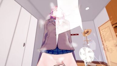 Alt. Doki Doki Futa Club: Futa Natsuki Sladké Kurva s Futa Yuri | Taker POV - 7 image