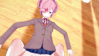Alt. Doki Doki Futa Club: Futa Natsuki Sladké Kurva s Futa Yuri | Taker POV - 8 image