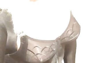 Orgasm Series 5 (female Mask, Mask, Trans, Fetish, Crossdress, Shemale, Pantyhose, High Heels, Bra) - 14 image