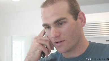 Trans stepmom cockriding stepson in the kitchen - 1 image