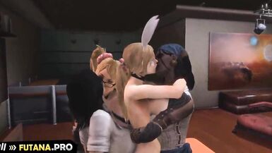 Triple Anal Futa! Three Shemales Fucks One Girl Porn Animation Game - 5 image