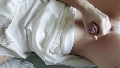 Crossdresser Touch self Wearing Silk Nightdress - 6 image