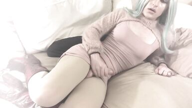 Sexy TS Jerks her Cock for you - 4 image