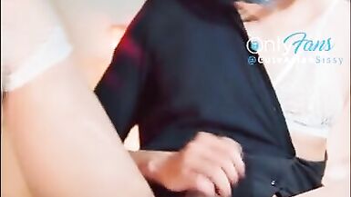 Cute Asian Sissy Anal & Cum in Converse - 6 image