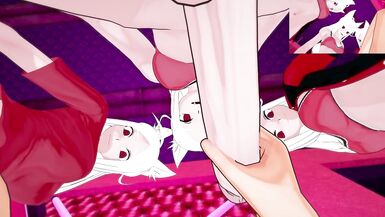 Helltaker: Futa Cerberus three Cocks - Triple Pleasure | Male Taker POV - 7 image