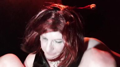 Sissy Crossdresser Lucy Fucked by 10 Inch Ebony BBC whilst in Chastity at She-World Sex Club - 9 image