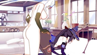 Genshin Impact - Mona X Futa Ningguang 3D Hentai - 10 image