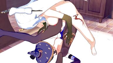 Genshin Impact - Mona X Futa Ningguang 3D Hentai - 7 image