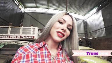 Big Ass Booty Tgirl Doggystyled by Mechanic - 2 image