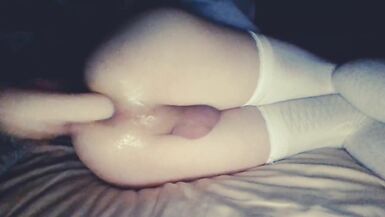 Sissy FemBoy Hard Fuck and Gape her Hole with new Dildo ! Gape too the Red ...