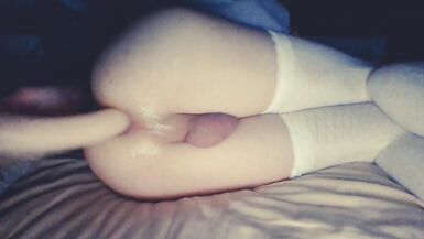 Sissy FemBoy Hard Fuck and Gape her Hole with new Dildo ! Gape too the Red ... - 15 image