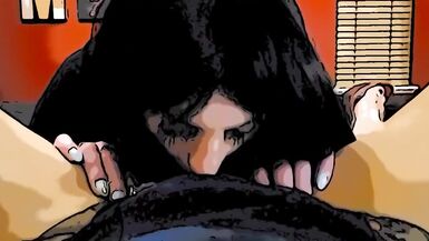 Cartoon MILF Trans-Female Humiliates Amateur Sissy Crossdresser as she Sucks Shemale Lesbian Cock - 7 image