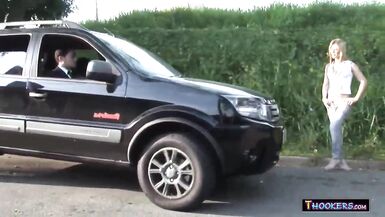 Beautiful Blonde Ts Takes Cock Deep - 1 image