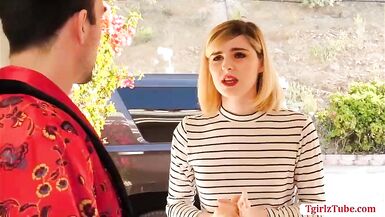 TS Ella let dude sucks her shecock - 1 image