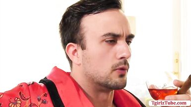 TS Ella let dude sucks her shecock - 6 image