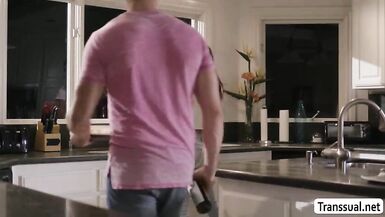 TS Natalie loves sucking dudes hard boner - 2 image