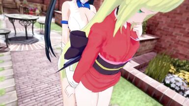 DanMachi: Futa Hestia Fuck Cute Kitsune Sanjouno Haruhime - 3 image