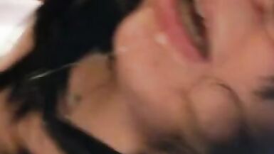 Trans Girl Giving Blowjob to Big Guy and Gags on his Cock - 10 image