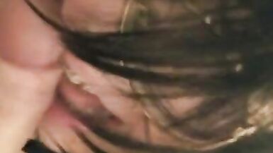 Trans Girl Giving Blowjob to Big Guy and Gags on his Cock - 13 image