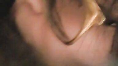 Trans Girl Giving Blowjob to Big Guy and Gags on his Cock