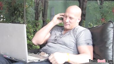 TS Juliette Stray Enjoys Painful Anal Sex With Big Cocked Client - 1 image