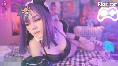 Trans with Cosplay Princess Toying and Suking Big Dildo -. Full Video in the first Comment