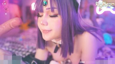 Trans with Cosplay Princess Toying and Suking Big Dildo -. Full Video in the first Comment - 7 image