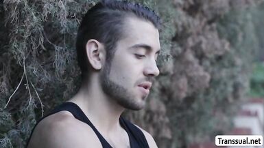 TS Khloe rides Stepbros hard boner - 1 image