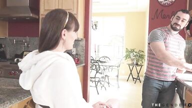 Freckled trans stepmom cumswallows stepsons seed - 1 image