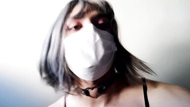 Teen E-girl Crossdresser Femboy Showing her Black Lingerie - 9 image