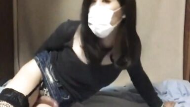 Quarantined Chinese Ladyboy very horny making some tokens
