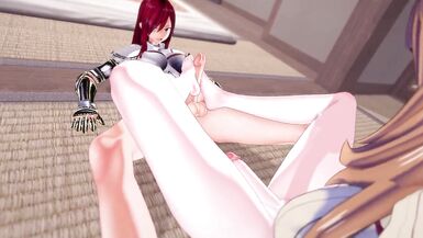 Futa Erza & Futa Raphtalia Fuck each other with Cumming - 4 image