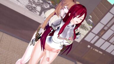 Futa Erza & Futa Raphtalia Fuck each other with Cumming