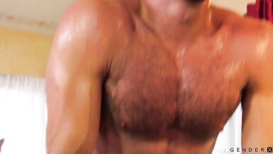 Mature trans spoils soldier with her deep throat - 14 image