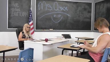 GenderX - TS Teacher Helps Student Relax At Final Exam - 2 image