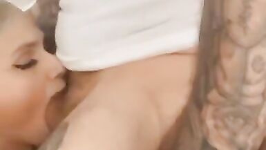 Hot TS Latina Mistress Mariah gives Hot Latin Boyfriend Sloppy Blowjob - 9 image