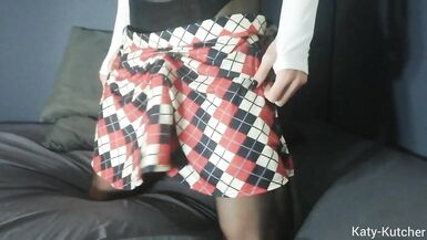 Self-Facial- Sexy Tranny Fucks Toy and Cums on Face - 6 image