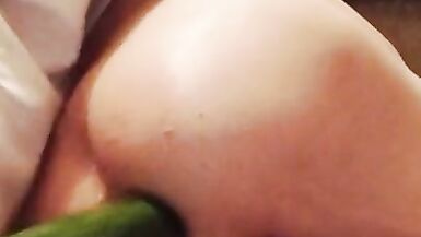 Young Trap Rides a Big Cucumber and Brings herself to Orgasm - 2 image