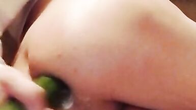 Young Trap Rides a Big Cucumber and Brings herself to Orgasm - 5 image