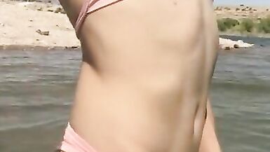 Trans Driving JO, Fun at the Lake, Bust a Load in Car.