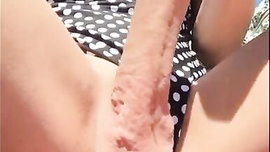 Trans having Fun at the Lake and Busting a Load on a Trail. Gets Naked. - 5 image